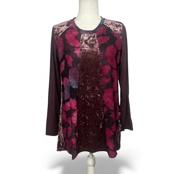 LOGO by Lori Goldstein Tops - Y2K Velvet Tunic Top Small Long Sleeve LOGO Lori Goldstein Dark Romantic Artsy